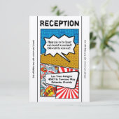 3.5x7披露宴カード漫画ストリップブックポップ・アートのアートクーデター 招待状 (スタンド正面)