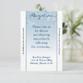 3.5x7披露宴カード結晶の雪の結晶の冬 招待状 (スタンド正面)