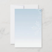 3.5x7披露宴カード結晶の雪の結晶の冬 招待状 (裏面)