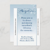 3.5x7披露宴カード結晶の雪の結晶の冬 招待状 (正面/裏面)