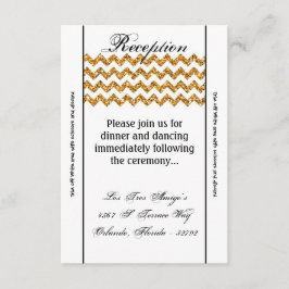 3.5x7披露宴カード金ゴールドのグリッターのシェブロンのストライプ エンクロージャーカード