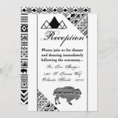 3.5x7披露宴カードBoho Buffalo Tribal Pattern B 招待状 (正面/裏面)