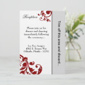 3.5x7赤いフローラフィラー披露宴カード 招待状 (スタンド正面)