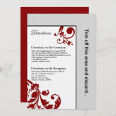 3.5x7赤いフローラ向けカード 招待状 (正面/裏面)