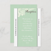 3.5x7 ヴィクトリアン時代のレースのレセプションカード アンティーク ミントグリーン 招待状 (正面/裏面)