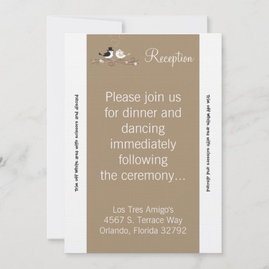 3.5x7 受付カード ウェディング バーズ ブリッ 招待状 (正面)