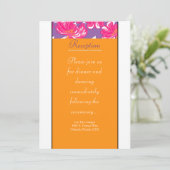 3.5x7 受付カード オレンジとパープルのバナー 招待状 (スタンド正面)