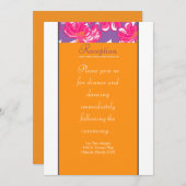 3.5x7 受付カード オレンジとパープルのバナー 招待状 (正面/裏面)