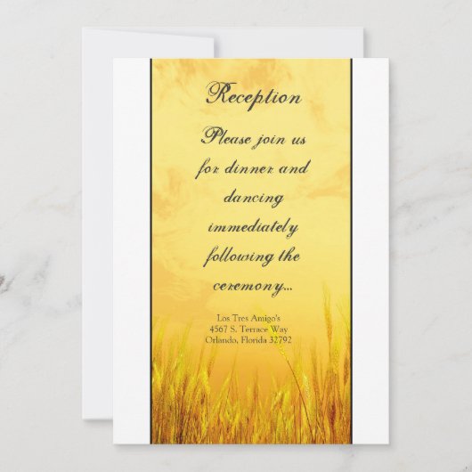 3.5x7 受付カード カントリー ハイ サンセット 招待状 (正面)