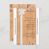 3.5x7 受付カード カードボード フラップ 白リボン 招待状 (正面/裏面)