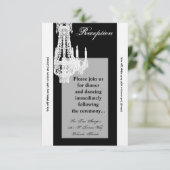 3.5x7 受付カード クリスタル シャンデリア グリッツ グラム 招待状 (スタンド正面)