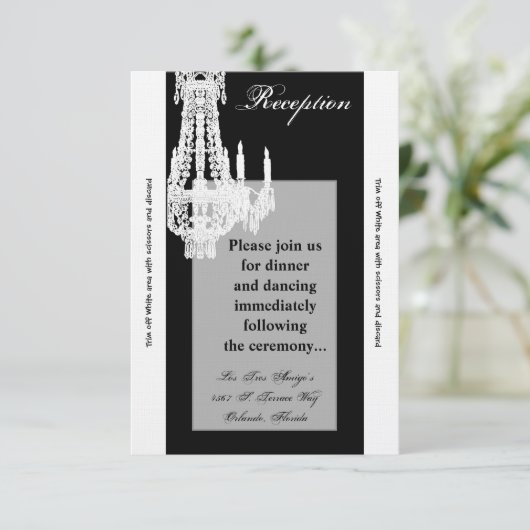 3.5x7 受付カード クリスタル シャンデリア グリッツ グラム 招待状 (スタンド正面)