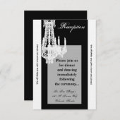 3.5x7 受付カード クリスタル シャンデリア グリッツ グラム 招待状 (正面/裏面)