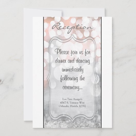 3.5x7 受付カード グリッツ ピンクスパークル 招待状 (正面)