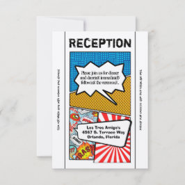 3.5x7 受付カード コミック ストリップ ブック ポップ アート カップル 招待状