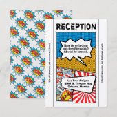 3.5x7 受付カード コミック ストリップ ブック ポップ アート カップル 招待状 (正面/裏面)