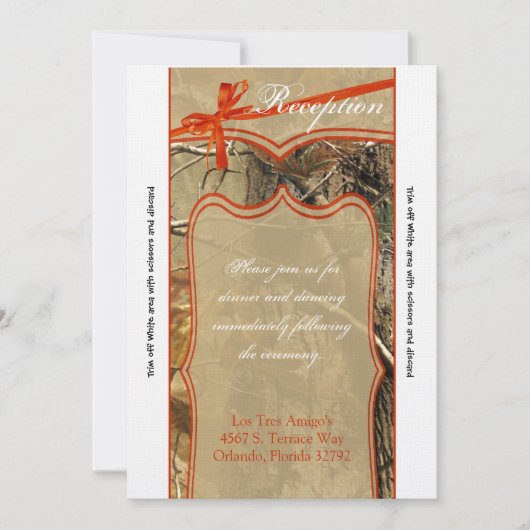 3.5x7 受付カード ハンターズ カモフラージュ 招待状 (正面)