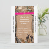 3.5x7 受付カード ハンターズ カモ 迷彩 鹿 招待状 (スタンド正面)