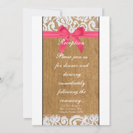 3.5x7 受付カード ピンク バーリアップレース 招待状 (正面)