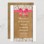 3.5x7 受付カード ピンク バーリアップレース 招待状 (正面/裏面)