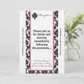 3.5x7 受付カード ブラックピンク ダマスク 招待状 (スタンド正面)