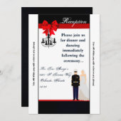 3.5x7 受付カード マリーン ユニフォーム グルーム ブライド 招待状 (正面/裏面)