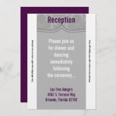 3.5x7 受付カード モダングレー ダマスク 招待状 (正面/裏面)