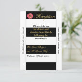 3.5x7 受付カード モダンストライプ ブラックホワイト コン 招待状 (スタンド正面)