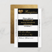 3.5x7 受付カード モダンストライプ ブラック ホワイト 招待状 (正面/裏面)