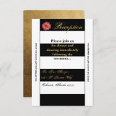 3.5x7 受付カード モダンストライプ ブラック ホワイト 招待状 (正面/裏面)