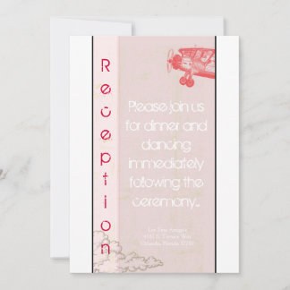 3.5x7 受付カード ヴィンテージ飛行機と雲 招待状