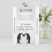 3.5x7 受付カード 国 ペンギン 一生のパートナー 招待状 (スタンド正面)