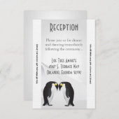 3.5x7 受付カード 国 ペンギン 一生のパートナー 招待状 (正面/裏面)