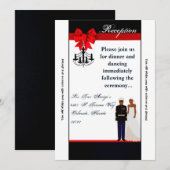 3.5x7 受付カード 海軍 アフリカ風ユニフォーム 新郎 招待状 (正面/裏面)