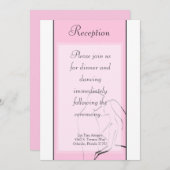 3.5x7 受付カード 花嫁 & 花婿 ピンク 招待状 (正面/裏面)