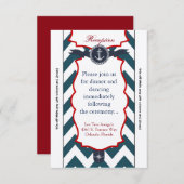 3.5x7 受付カード 錨 コンパス 海洋 招待状 (正面/裏面)