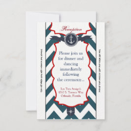 3.5x7 受付カード 錨 コンパス 海洋 招待状