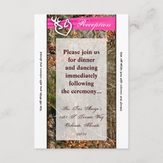 3.5x7 受付カード 鹿のカップル 牝 鹿 カモ エンクロージャーカード (正面)