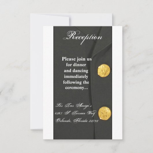 3.5x7 受付カード ARMY DRESS 緑のユニフォーム 招待状 (正面)