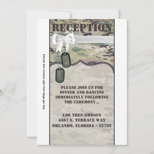 3.5x7 受領カード　陸軍　空軍　OCP カモフラージュ ユニフォーム 招待状 (正面)