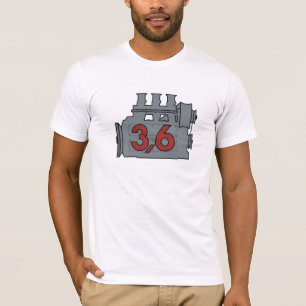 3,6のエンジンのTシャツ、独身のな前部イメージ Tシャツ