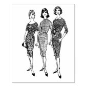 3 '60s女性ヴィンテージラバーアートスタンプ ラバースタンプ (インプリント)