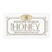 3.75 x 2" Metallic 3D Framed Honey Label with Bee  ラベル (正面)