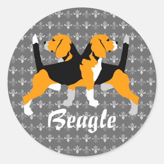 3,8 cm Beagle aufkleber ラウンドシール (正面)
