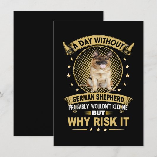3 A Day Without German Shepherd Probably Wouldn't 招待状 (正面/裏面)
