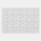 3 ASLフラワーシート – 白、背、緑 ラッピングペーパーシート (正面)