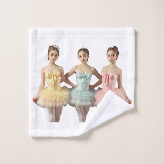 3 bailarinas en tonos suaves Toalla ウォッシュタオル (ウォッシュタオル)