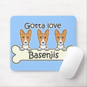 3 Basenjis マウスパッド (マウス)