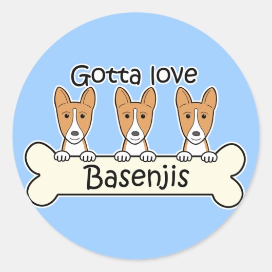 3 Basenjis ラウンドシール (正面)