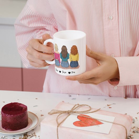3 Best Friends Personalized Mug Gift for Her マグカップ